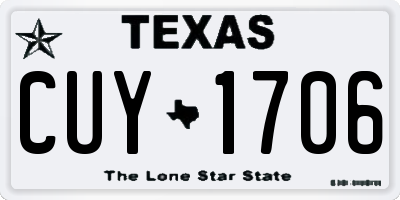 TX license plate CUY1706