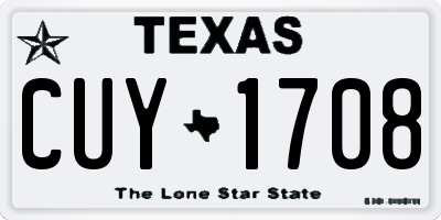 TX license plate CUY1708