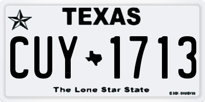 TX license plate CUY1713