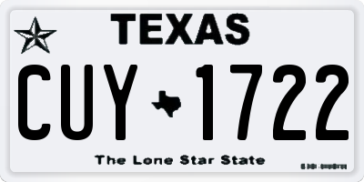 TX license plate CUY1722
