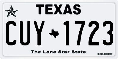 TX license plate CUY1723