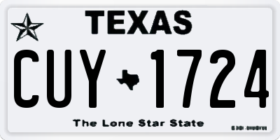 TX license plate CUY1724