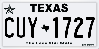 TX license plate CUY1727