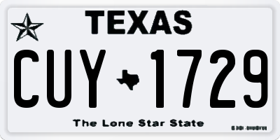 TX license plate CUY1729
