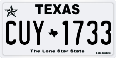 TX license plate CUY1733