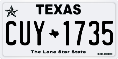 TX license plate CUY1735