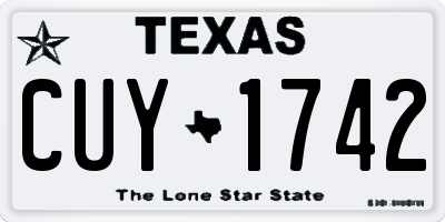 TX license plate CUY1742