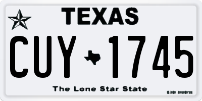 TX license plate CUY1745