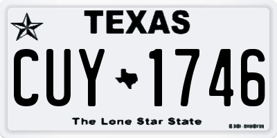 TX license plate CUY1746