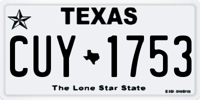 TX license plate CUY1753