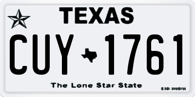 TX license plate CUY1761