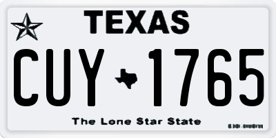 TX license plate CUY1765