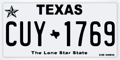 TX license plate CUY1769