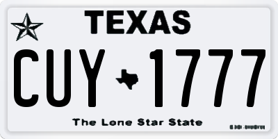 TX license plate CUY1777