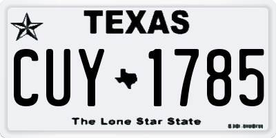 TX license plate CUY1785