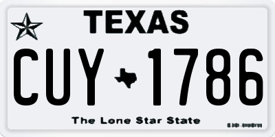TX license plate CUY1786