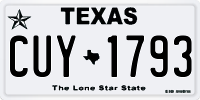 TX license plate CUY1793