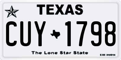 TX license plate CUY1798