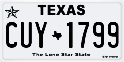 TX license plate CUY1799