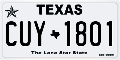 TX license plate CUY1801