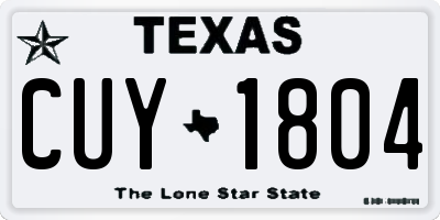 TX license plate CUY1804