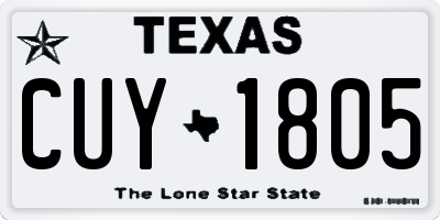 TX license plate CUY1805