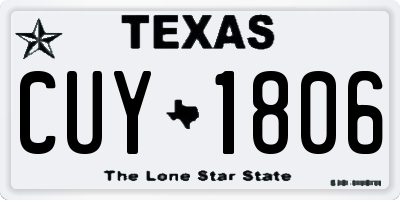 TX license plate CUY1806