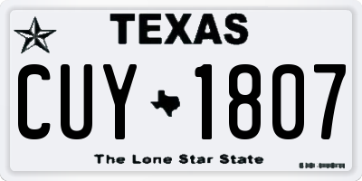 TX license plate CUY1807