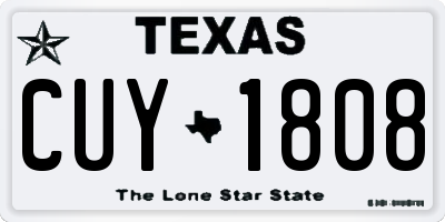 TX license plate CUY1808