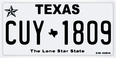 TX license plate CUY1809