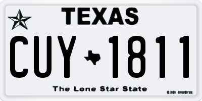 TX license plate CUY1811