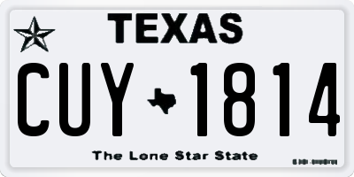 TX license plate CUY1814