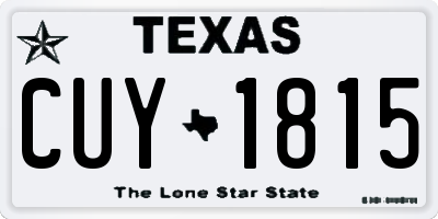 TX license plate CUY1815