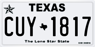 TX license plate CUY1817