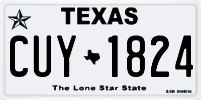 TX license plate CUY1824