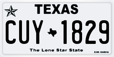 TX license plate CUY1829