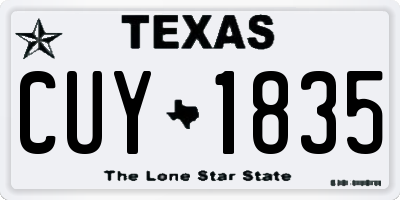 TX license plate CUY1835