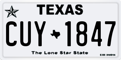 TX license plate CUY1847