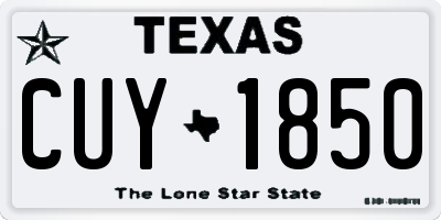 TX license plate CUY1850
