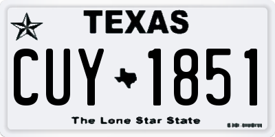 TX license plate CUY1851