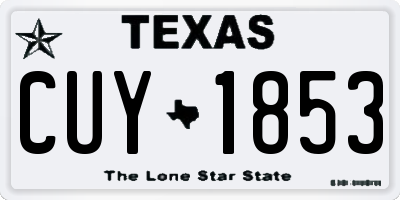 TX license plate CUY1853