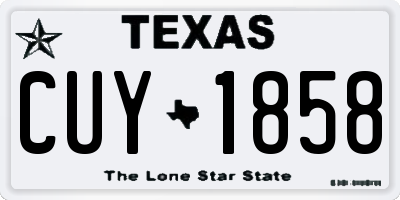 TX license plate CUY1858