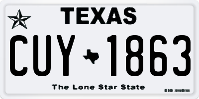 TX license plate CUY1863