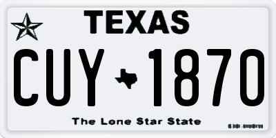 TX license plate CUY1870