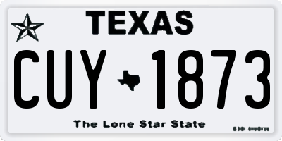 TX license plate CUY1873