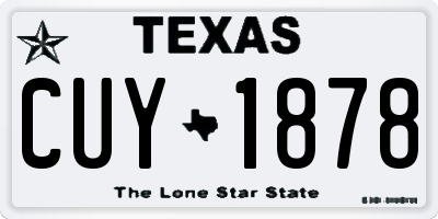 TX license plate CUY1878