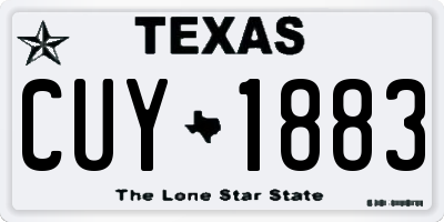 TX license plate CUY1883