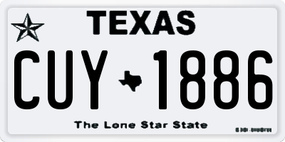 TX license plate CUY1886