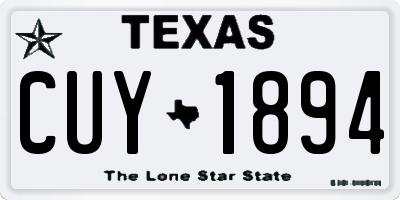 TX license plate CUY1894