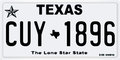 TX license plate CUY1896